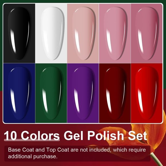 Jodsone 10-Color Gel Nail Polish Starter Kit for Year-Round Glam - Picture 2 of 6